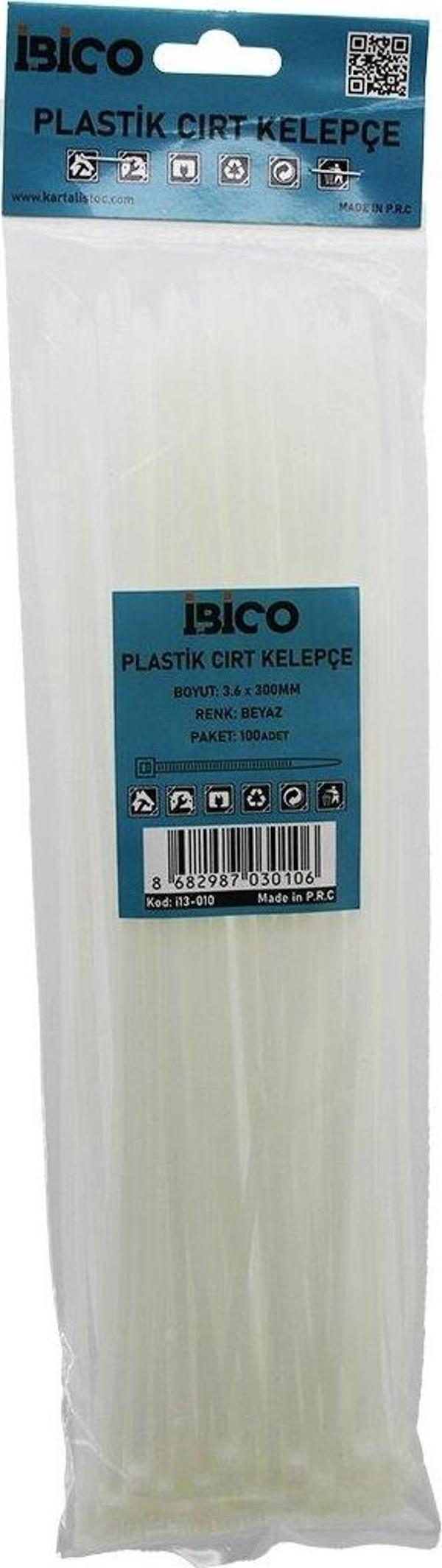 100PCS BEYAZ   3.6X300MM  PLASTİK CIRT KELEPÇE (5060) - Image 1