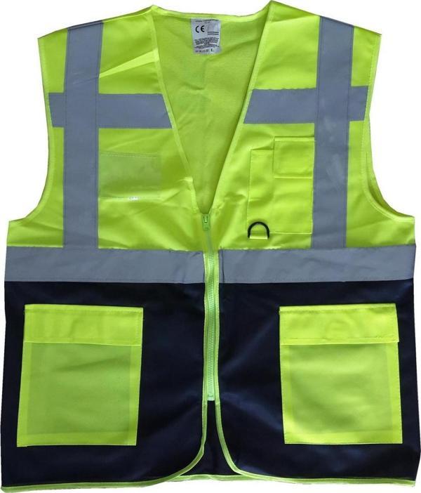 Yönetici İkaz Yeleği Sarı/Lacivert XXL Beden - Image 1