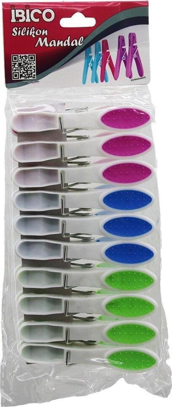 10PCS RENKLİ SİLİKON AĞIZ - BAS-AÇ BEYAZ PLASTİK MANDAL (5060) - Image 1