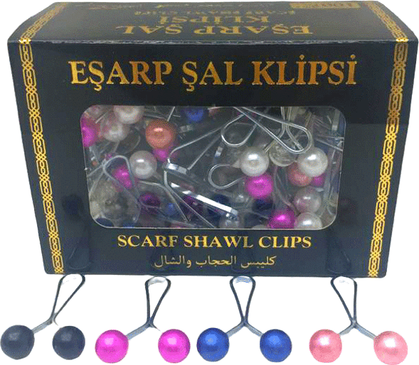 RENKLİ 100 PARÇA  EŞARP BAŞÖRTÜ - ŞAL KLİPSİ  GO50605920250 - Image 1