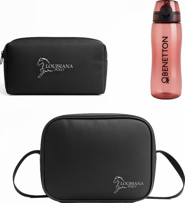 Louisiana Polo 3'lü Set – Termal Beslenme Çantası + Kalemlik + Kırmızı Matara - Image 1