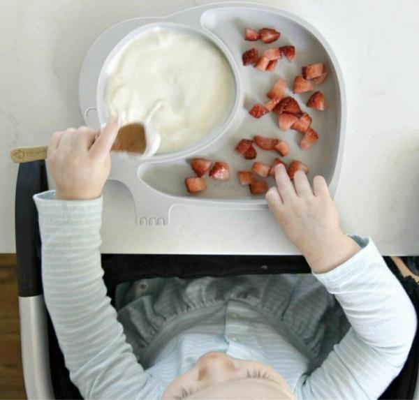 Bebek ve Çocuk için Sevimli Fil Model Desenli Yemek Bebek Mama Kabı Bölmeli Tabak  GO50601897720 - Image 1