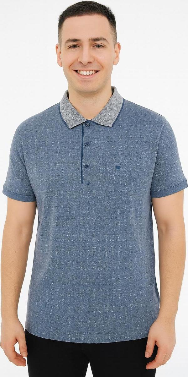 Simenti Yakalı Klasik Fit Kısa Kol Erkek Tişört 7369 - Image 1