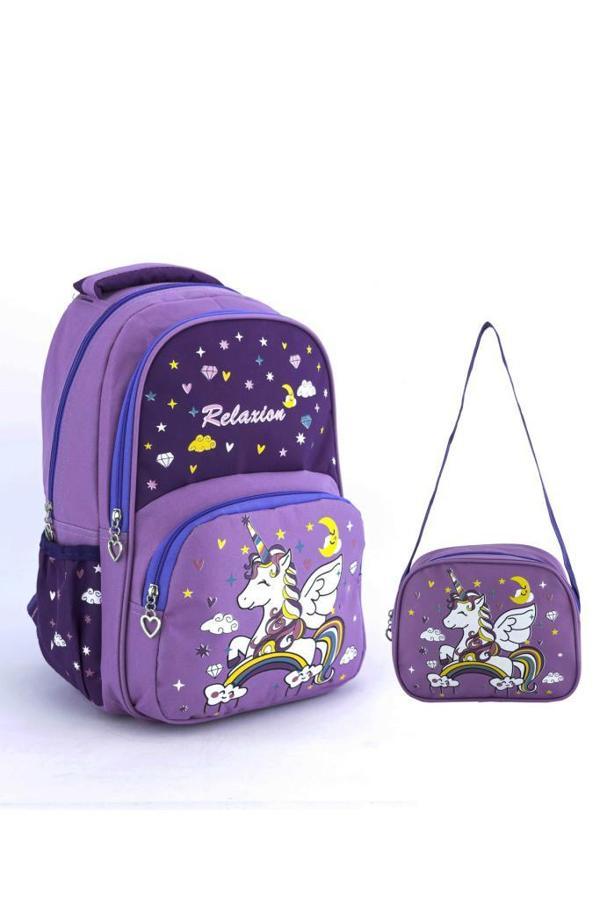 Relaxion İlkokul Çantası Beslenmeli Unicorn Mor 1340 - Image 1