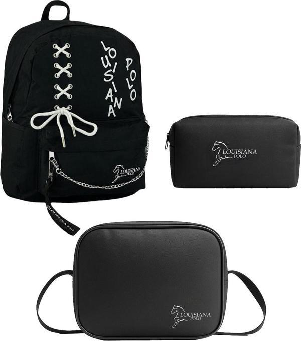 Louisiana Polo Okul Seti – Çanta + Termal Beslenme + Kalemlik Beyaz 1141 - Image 1
