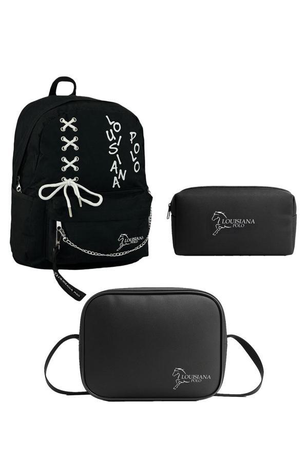 Louisiana Polo Okul Seti – Çanta + Termal Beslenme + Kalemlik Beyaz 1141 - Image 1
