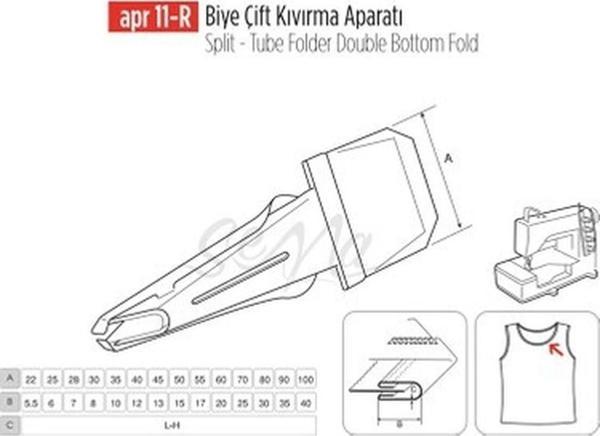 Apr Apere Biye Çift Kıvırma Apara 100X40MM / Apr 11-R - Image 1