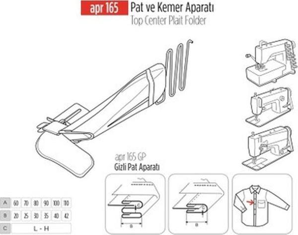 Apr Apere Çiftiğne Pat ve Kemer Aparat 85X32MM / Apr 165-C - Image 1