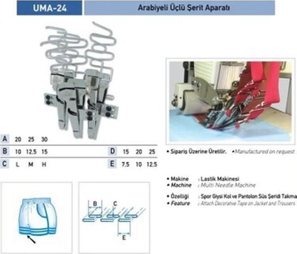 Uma Arabiyeli Üçlü Şerit Aparatı 25X12MM / Uma-24 - Image 1