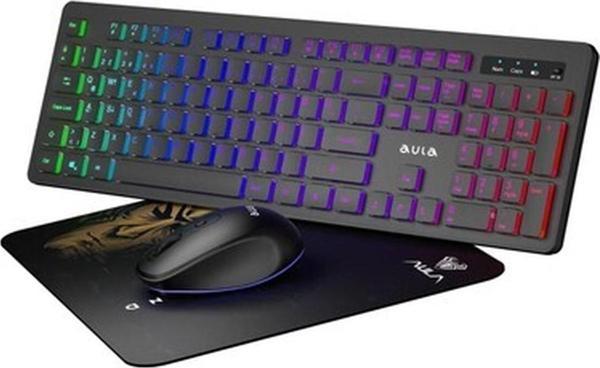AC208 Rainbow 2.4ghz Kablosuz Şarjlı Türkçe Q Klavye/mouse ve Mousepad Seti - Image 1