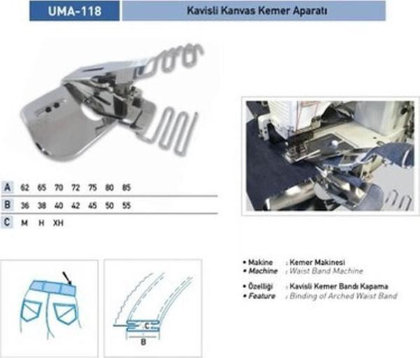 Uma Kavisli Kemer Aparatı 65X38 H / UMA-118 - Image 1