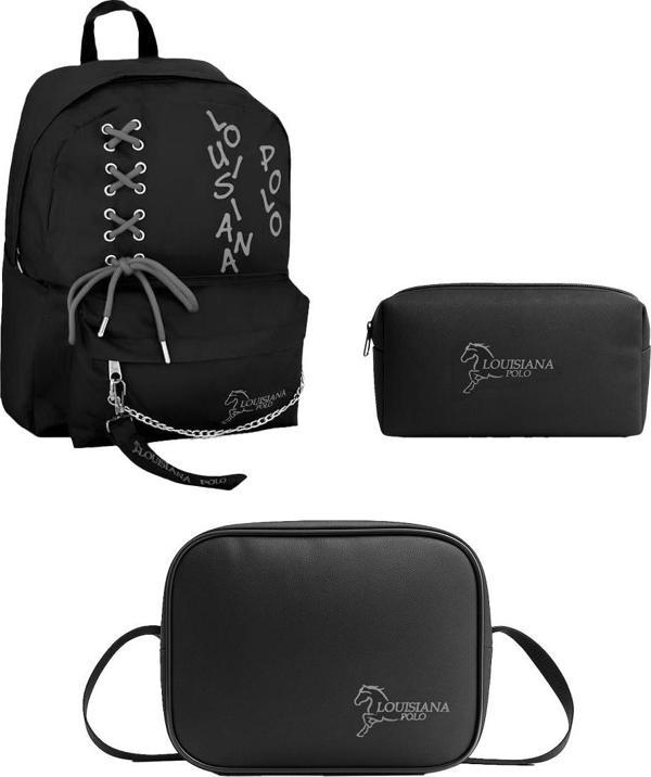Louisiana Polo Okul Seti – Çanta + Termal Beslenme + Kalemlik Füme 1141 - Image 1