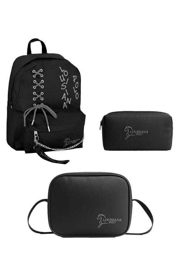 Louisiana Polo Okul Seti – Çanta + Termal Beslenme + Kalemlik Füme 1141 - Image 1