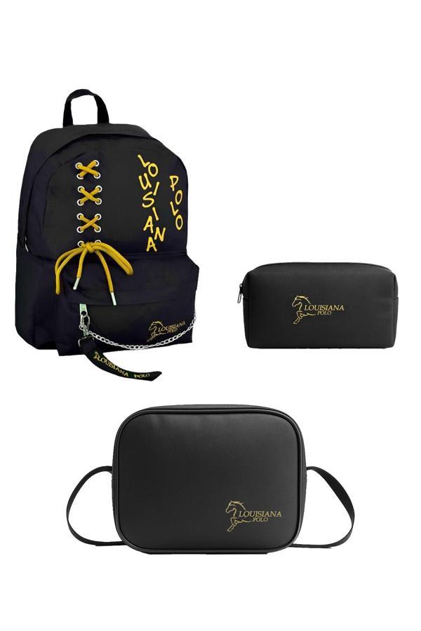 Louisiana Polo Okul Seti – Çanta + Termal Beslenme + Kalemlik Sarı 1141 - Image 1