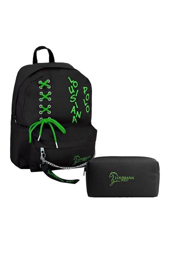 Louisiana Polo Okul Seti – Sırt Çantası + Kalemlik Yeşil 1141 - Image 1