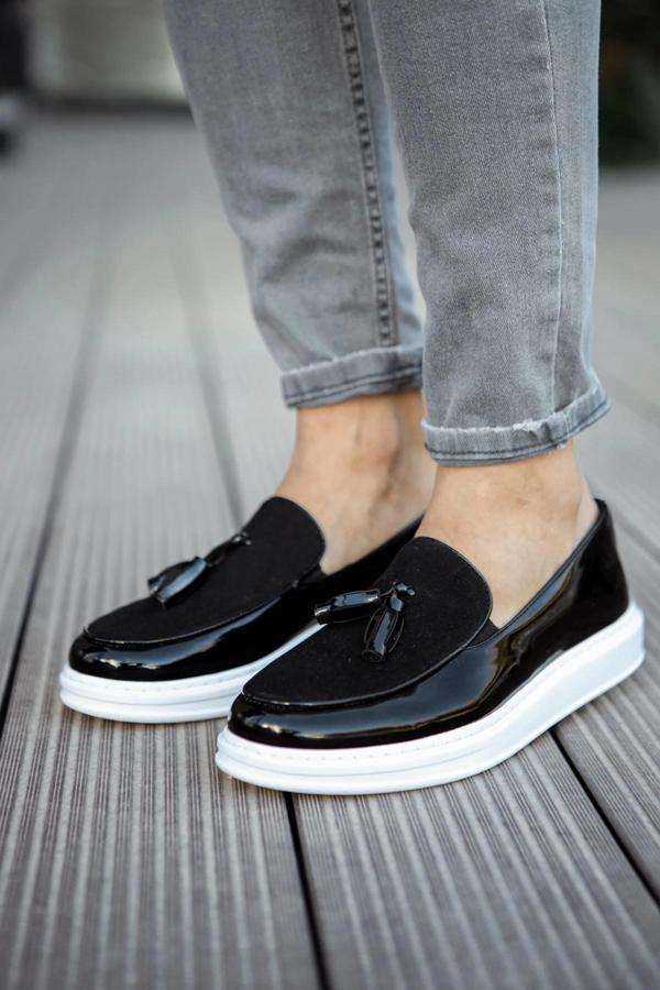 MD002 RBT Loafer Verniciata Erkek Ayakkabı SIYAH - Image 1