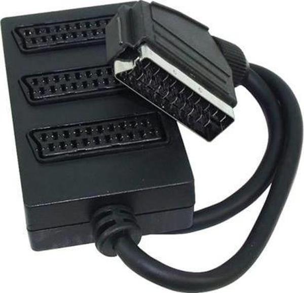 Elektromer 3'lü Scart Dağıtıcı (1 Erkek-3 Dişi Scart) - Image 1