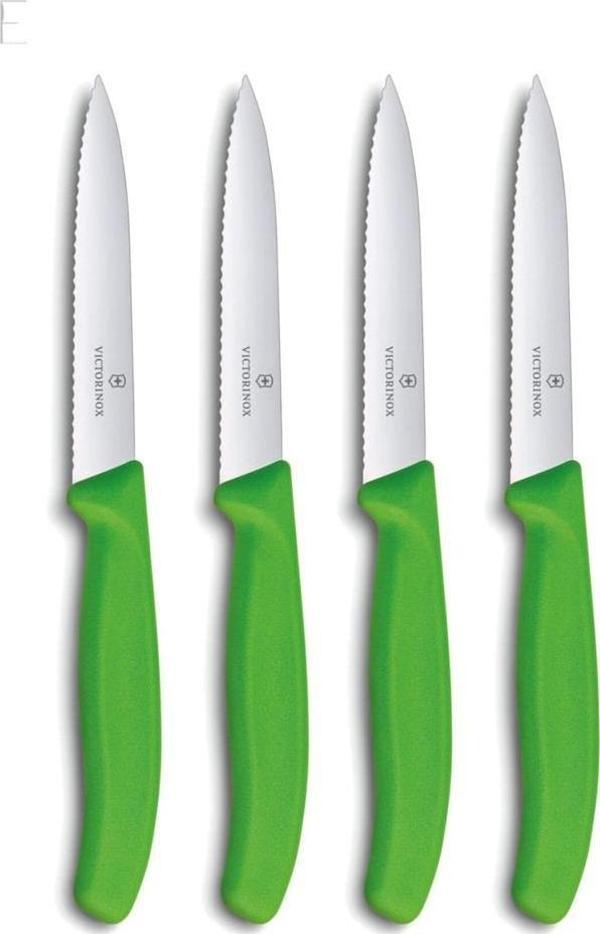 VICTORINOX Büyük Bıçak Seti 4'lü Yeşil Tırtıklı - Image 1