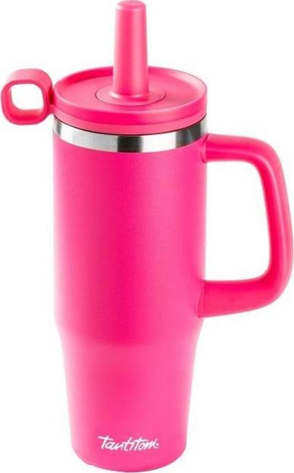 Tantitoni PEMBE PİPETLİ PASLANMAZ ÇELİK TERMOS BARDAK 1L - Image 1