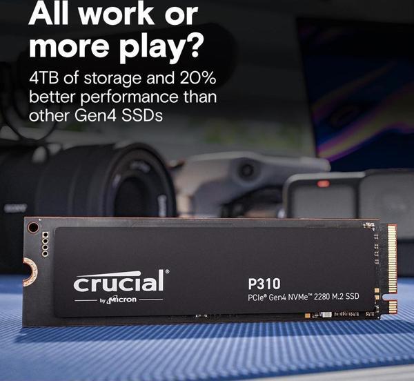 Crucial P310 1tb 7100 Mb/s - 6000 Mb/s M.2 2280 Nvme SSD CT1000P310SSD8 - Image 1