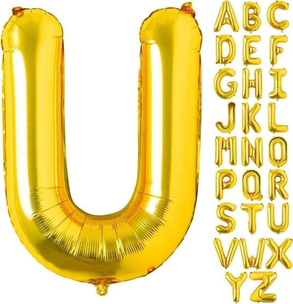 Tedaks 1 Adet 16 Inç 36 Cm U Harf Gold Folyo Balon - Image 1