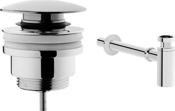 Artema Yuvarlak Lavabo Süzgeci Basmalı Aç Kapa + Vitra Origin Lavabo Sifonu, T Tipi - Image 1