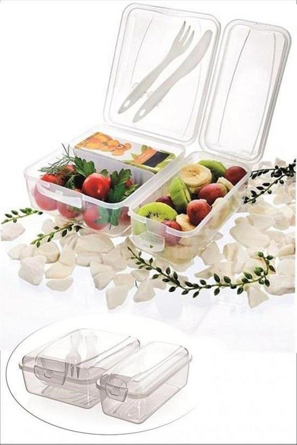 Tedaks Takeaway Ergonomik Asorti Çatal Bıçaklı Pratik Yoğurt Saklama Kabı - Image 1