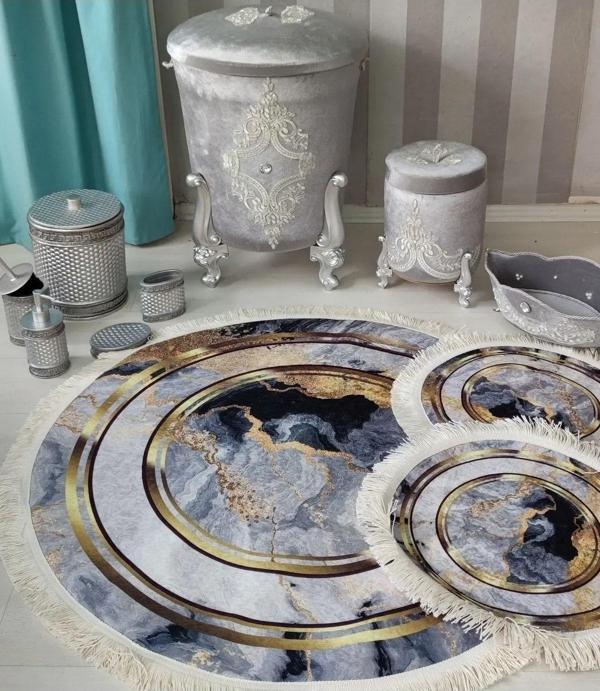 Multi  Kaymaz Taban  3lü Banyo Paspas Takımı  B1125 - Image 1