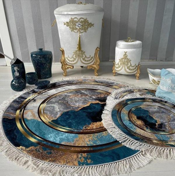Multi  Kaymaz Taban  3lü Banyo Paspas Takımı  B1123 - Image 1