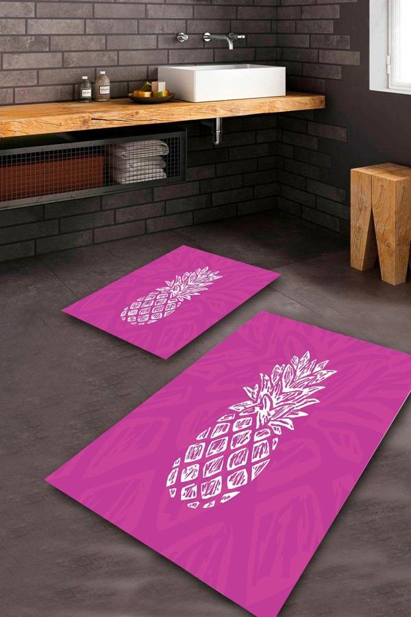  Mürdüm  Kaymaz Taban Ananas Banyo Paspas Takımı  BPS-1727 - Image 1
