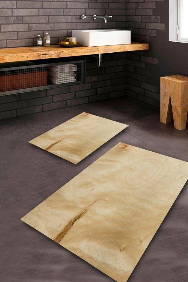  Vizon  Kaymaz Taban Otantik Banyo Paspas Takımı  BPS-5244 - Image 1