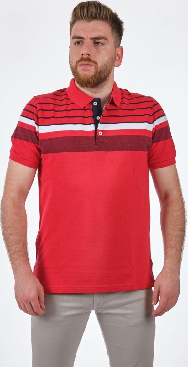 Desen Polo Yaka Erkek T-Shirt - Kısa Kol - Minimalist Stil - Image 1