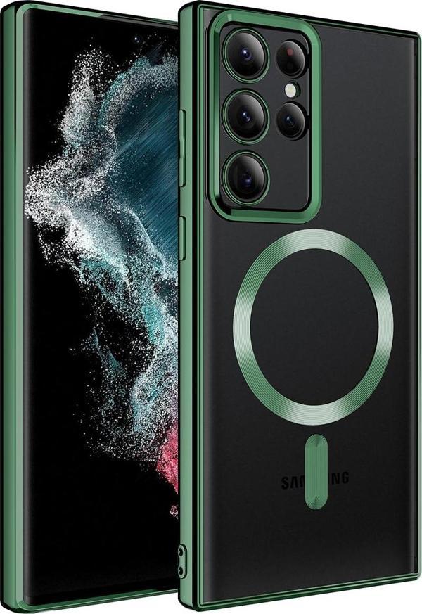 Samsung Galaxy S22 Ultra Uyumlu Kamera Korumalı Magsafe Wireless Şarj Özellikli Lazer Kesim Silikon Kapak - Image 1