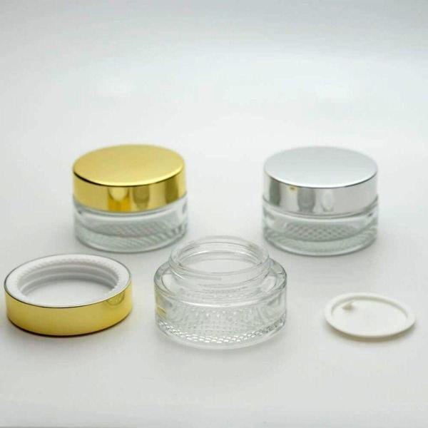 D&B Yol Boş Krem Kavanozu 30 Ml (10 Adet) Boş Şeffaf Gri Kapaklı Kutu - Image 1