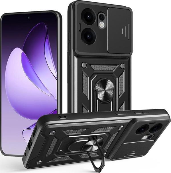 Oppo Reno 13F 5G Uyumlu Kamera Koruma Sürgülü Standlı Tank Kılıf - Image 1