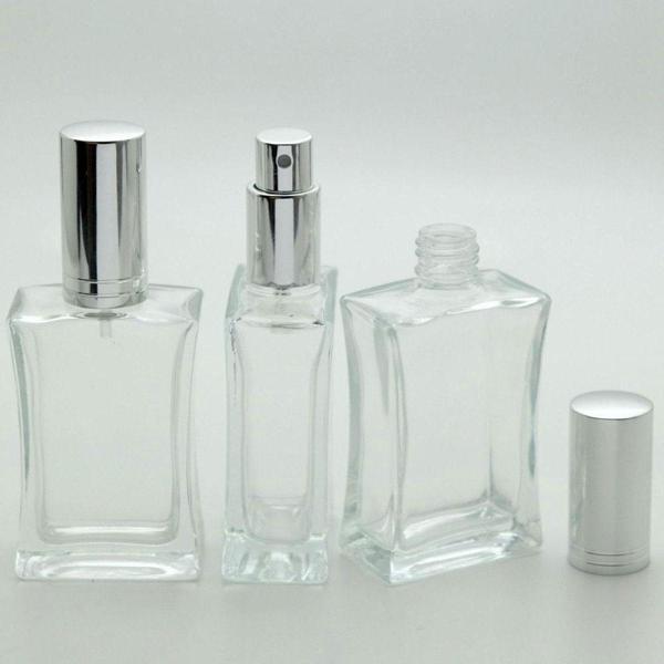 D&B Yol Boş Parfüm Şişesi 50 Ml (2 Adet) (Tekrar Doldurulabilir) Içbükey Gri Metal Valf Ve Kapak Boş Şişe - Image 1