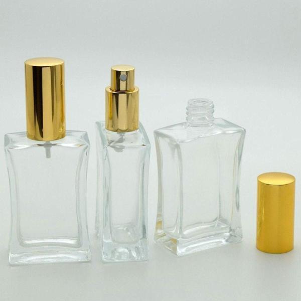 D&B Yol Boş Parfüm Şişesi 50 Ml (2 Adet) (Tekrar Doldurulabilir) Içbükey Sarı Metal Valf Ve Kapak Boş Şişe - Image 1