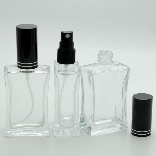 D&B Yol Boş Parfüm Şişesi 50 Ml (2 Adet) (Tekrar Doldurulabilir) Içbükey Siyah Kapak Plastik Valf Boş Şişe - Image 1