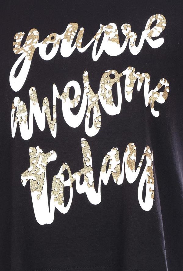 Ysatis Oversize Crop Bluz: Kısa Kol Yuvarlak Yaka Günlük Kadın - Image 1