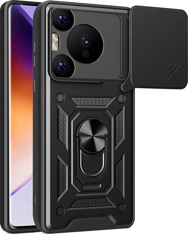 Huawei Pura 70 Pro 5G Uyumlu Kamera Koruma Sürgülü Standlı Tank Kılıf - Image 1