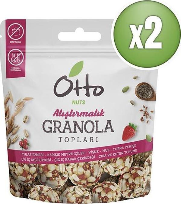 Otto Nuts Muzlu Çilekli Vişneli Turna Yemişli Granola Topları 2 x 25 g - Image 1