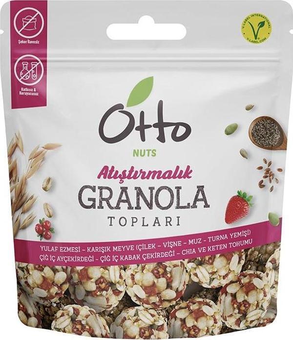 Otto Nuts Muzlu Çilekli Vişneli Turna Yemişli Granola Topları 25 g - Image 1