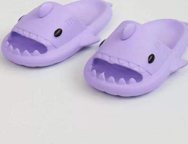 WG500 Köpekbalığı Mor Unisex Tam Ortopedik Terlik Shark Slides - Image 1