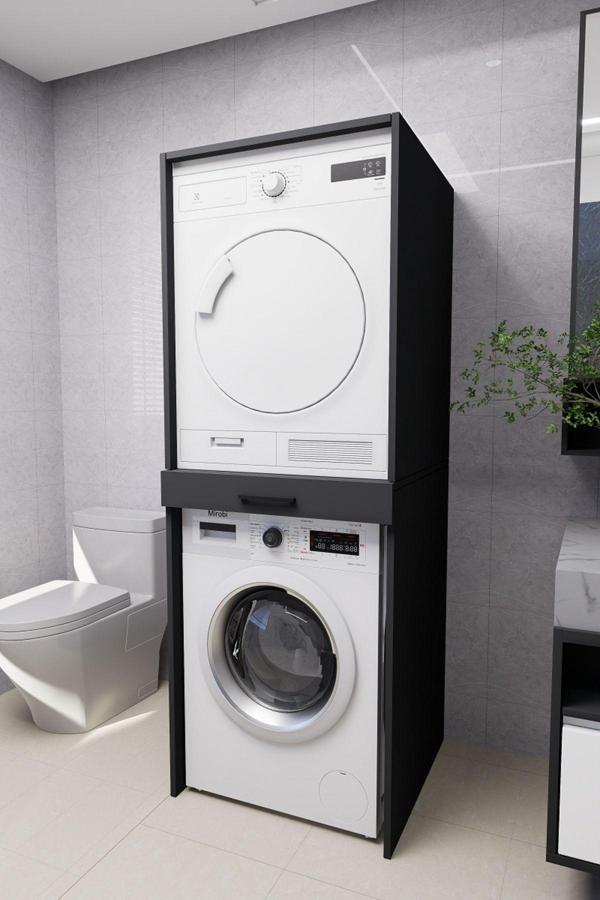 Mirobi Serenity Banyo Dolabı Çamaşır Ve Kurutma Makinesi Dolabı Antrasit - Image 1