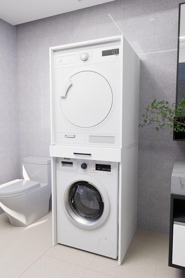 Mirobi Serenity Banyo Dolabı Çamaşır Ve Kurutma Makinesi Dolabı Beyaz - Image 1