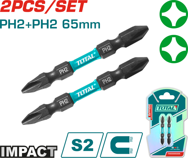 DARBELİ 65MM 2 Lİ ÇİFT TARAFLI PH2 BİTS UÇ - Image 1