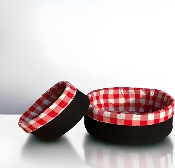 2 Li Astarlı Sepet Organizer Siyah Renk 24 Ve 28 Cm Ölçülerinde - Image 1