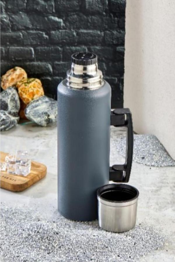 1.0 Litre Kulplu Paslanmaz Çelik Avcı Termos Lacivert - Image 1
