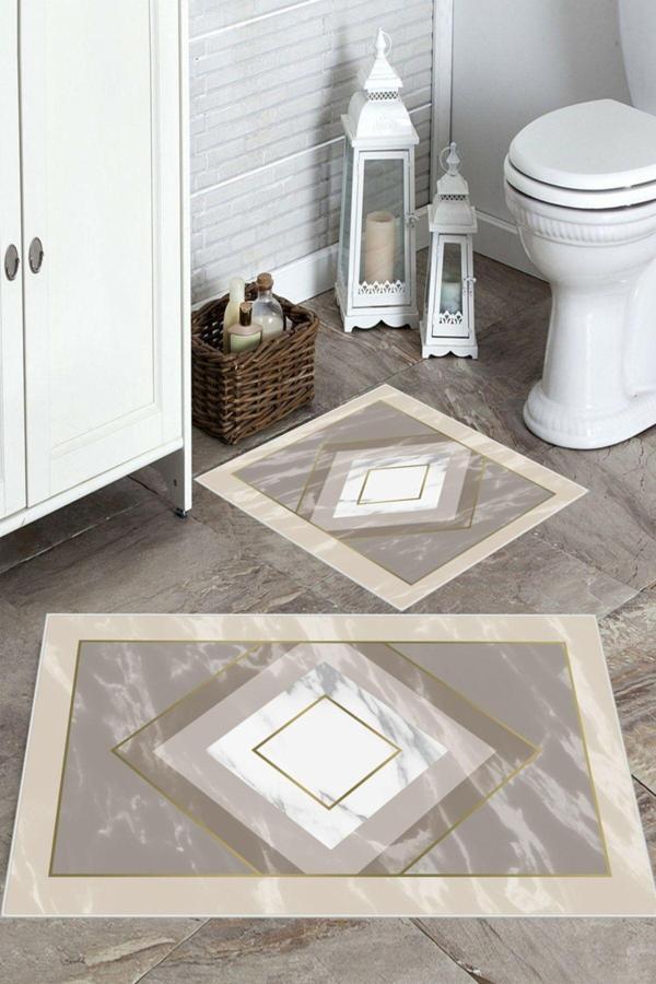 Multi  Kaymaz Taban Tasarım Banyo Paspas  BB-101 - Image 1