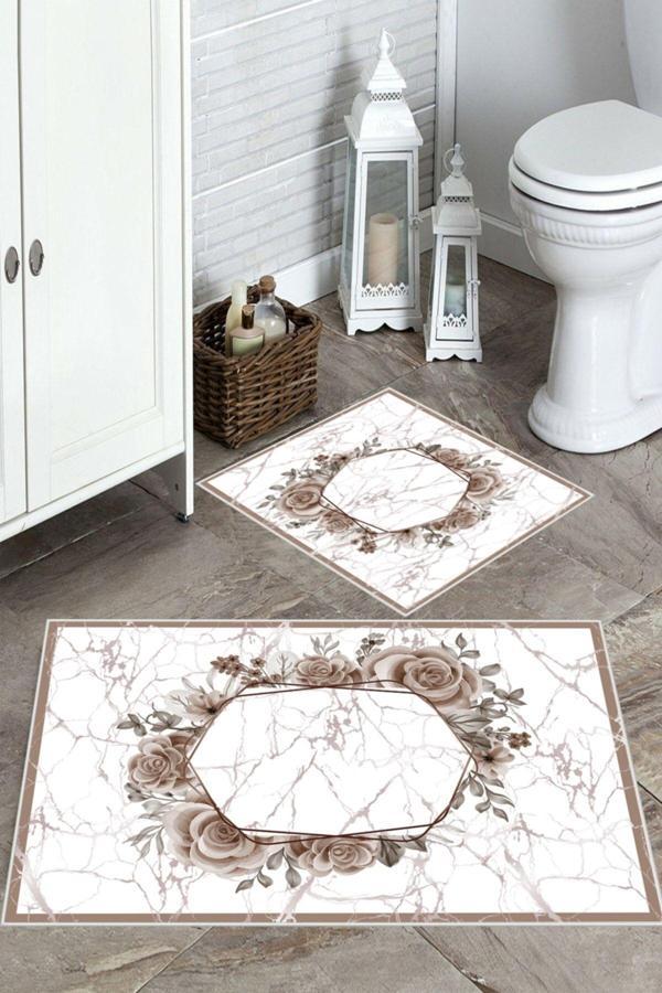 Multi  Kaymaz Taban Tasarım Banyo Paspas  MN-169 - Image 1